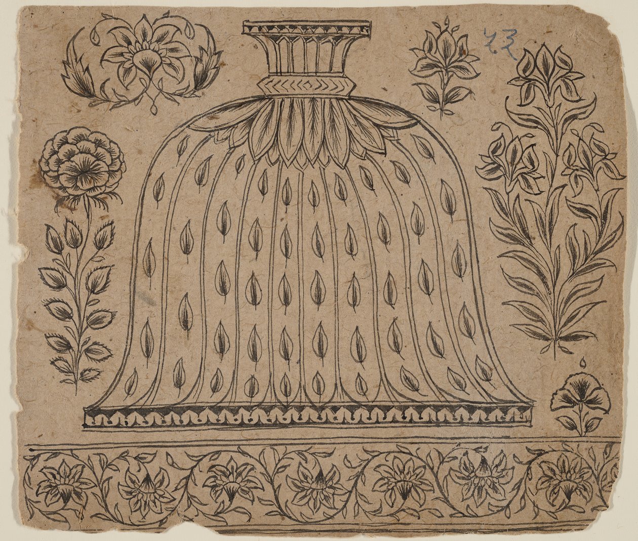 Suunnittelu vesipiippualustaan, 1800-luvun loppu. tekijältä Unbekannt