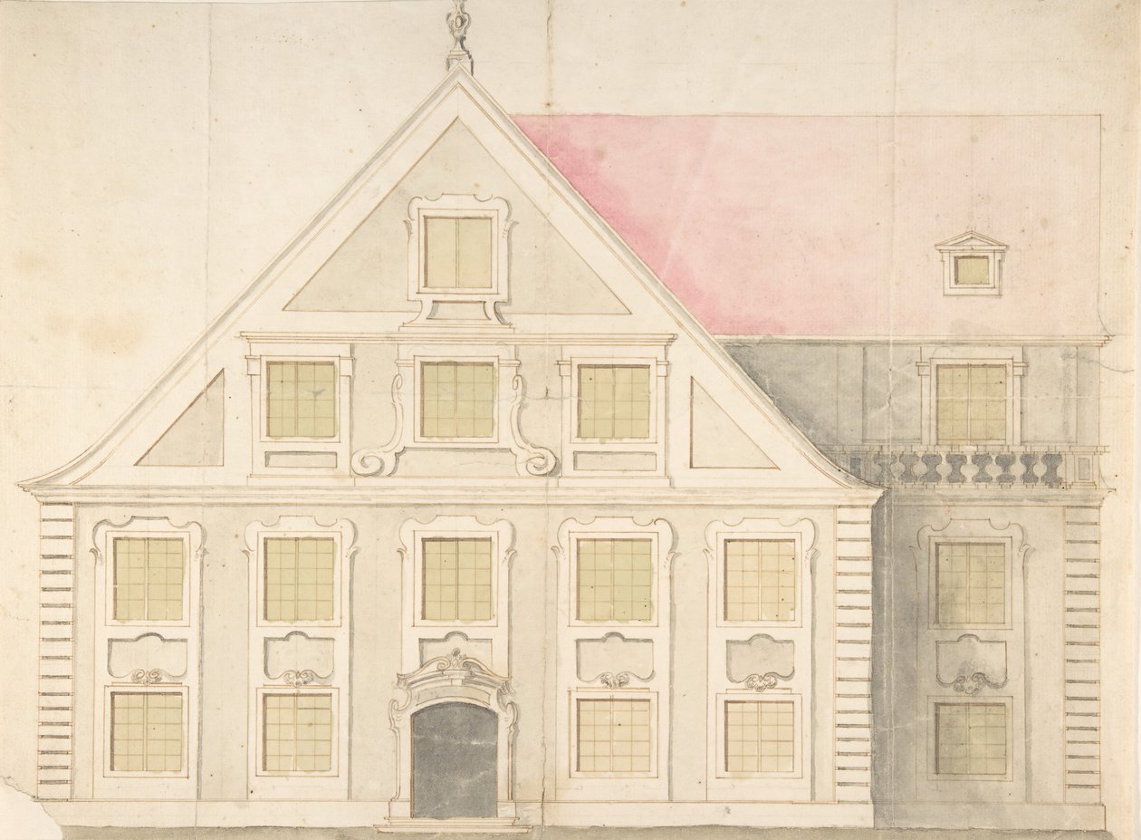 Suunnittelu talon julkisivulle, 1700-luku. tekijältä Unbekannt