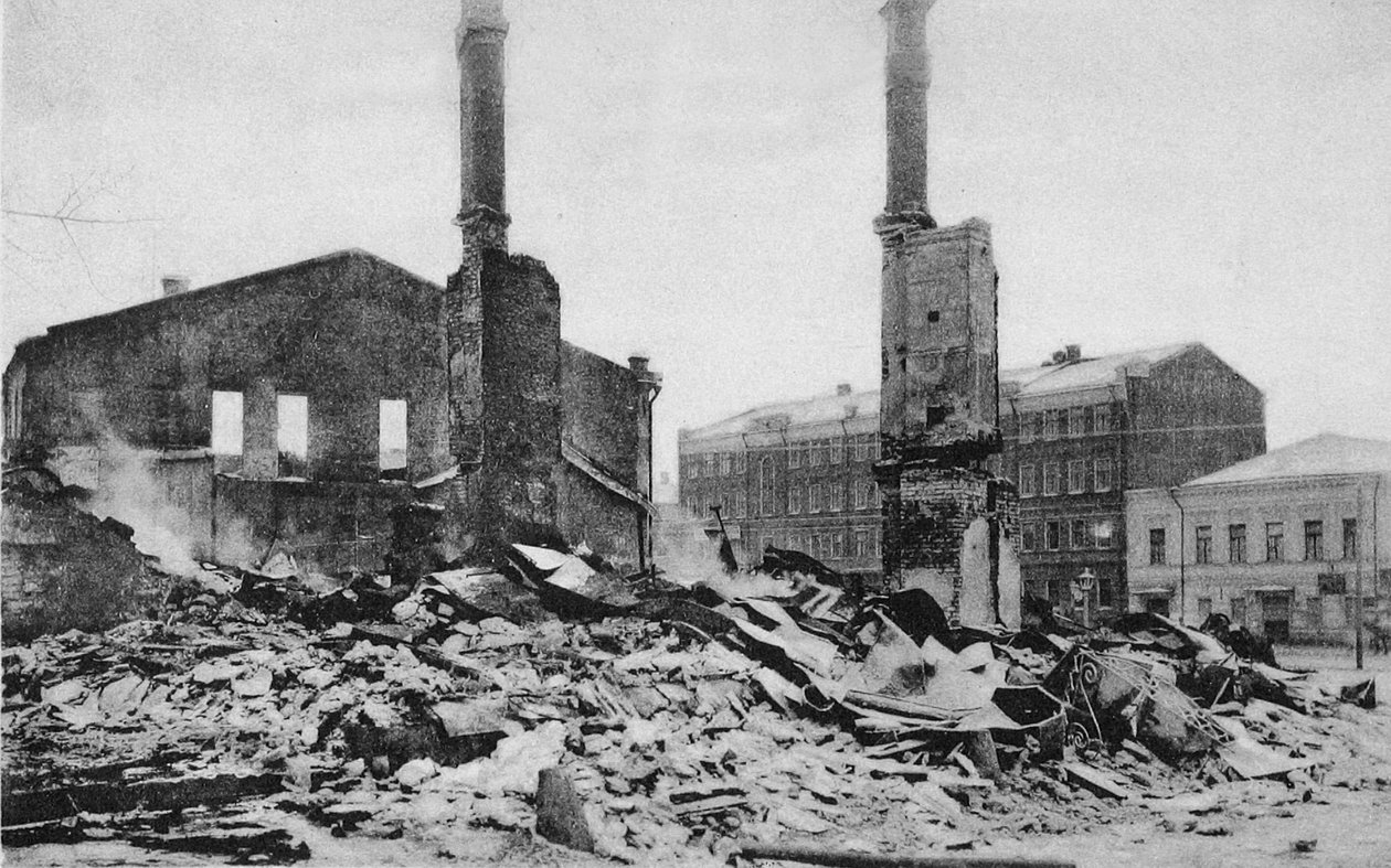 Tuho Moskovan kadulla vallankumouksen jälkeen, Venäjä, joulukuu 1905 tekijältä Unbekannt