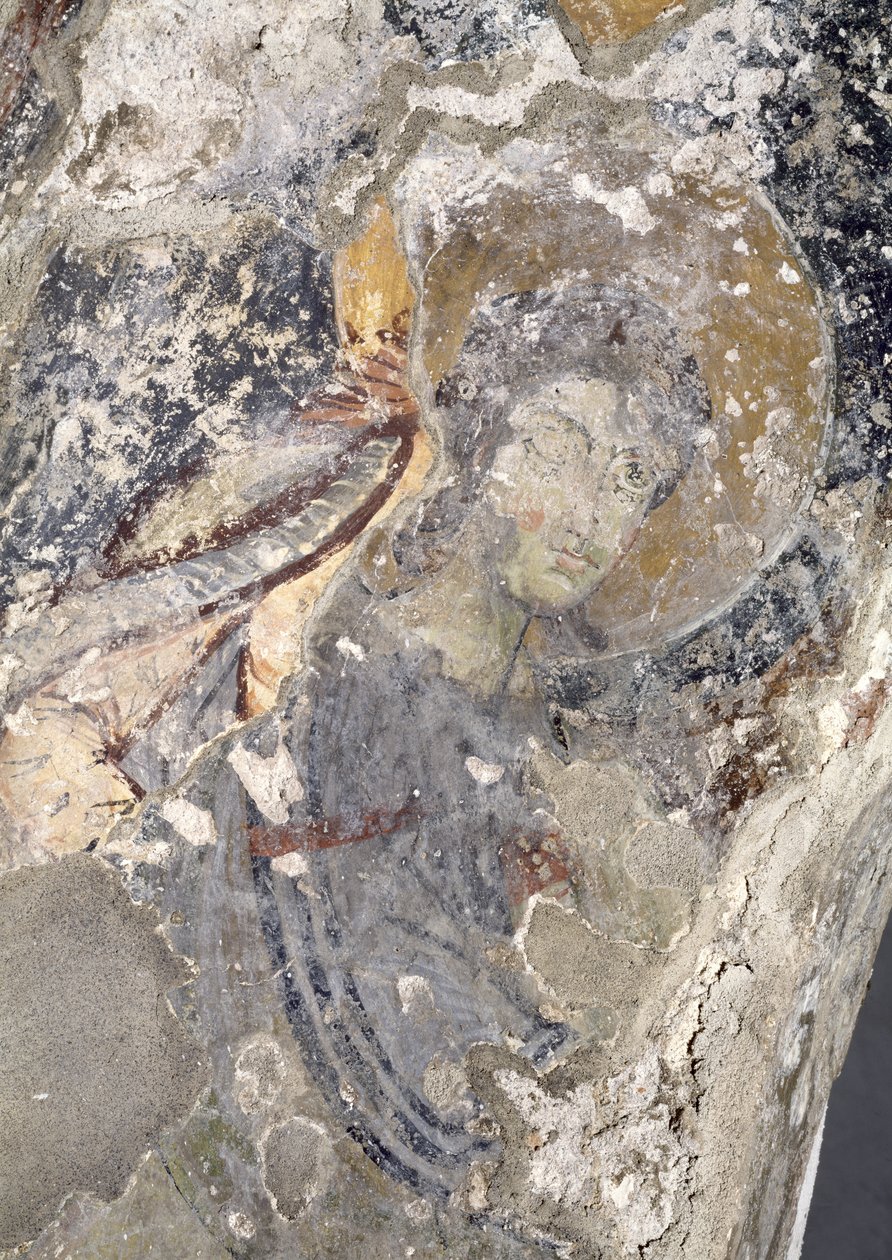 Yksityiskohta paleokristilaisesta freskosta apsisissa (fresko) (katso 138684-85) tekijältä Unbekannt
