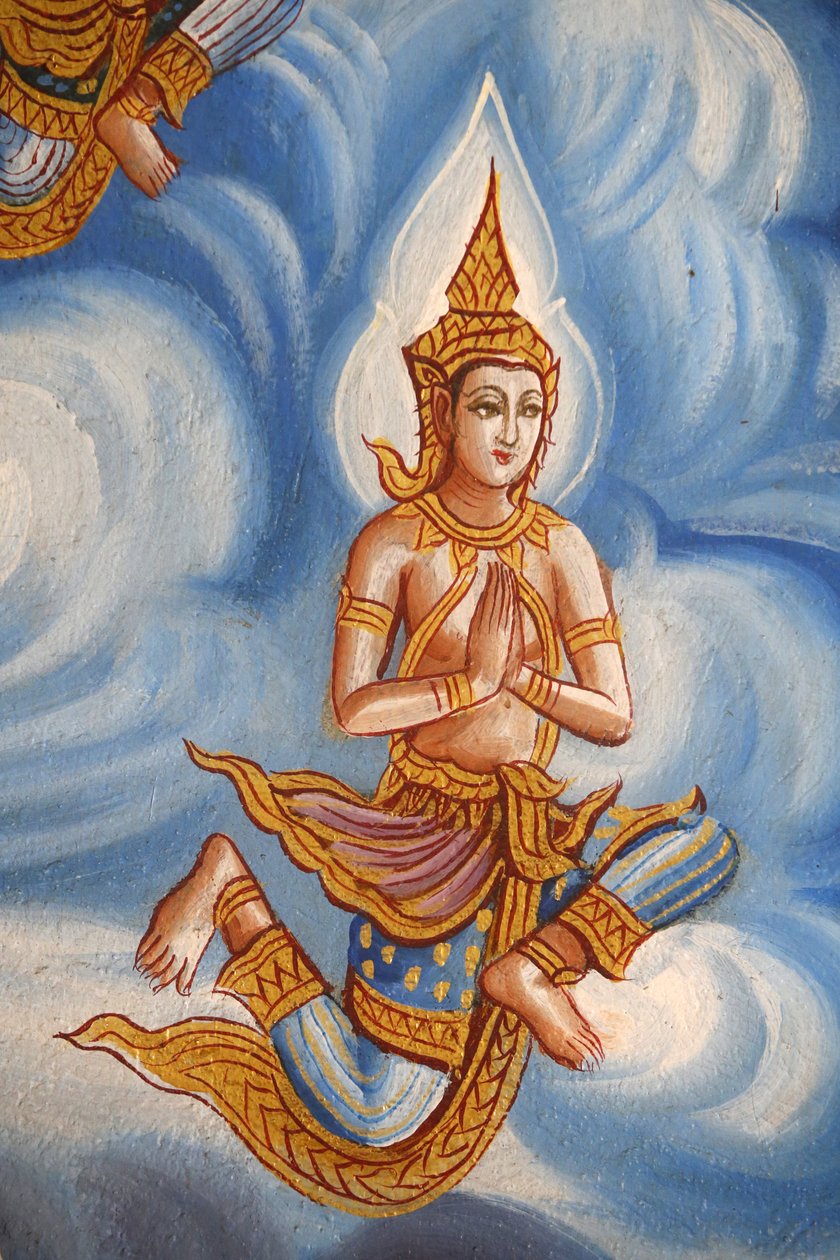 Yksityiskohta fresosta Wat Chiang Munissa, Chiang Maissa. Thaimaa tekijältä Unbekannt