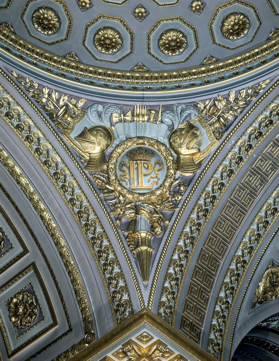 Yksityiskohta riipuksesta kupolissa, Galerie des Batailles, Chateau de Versailles, Ranska tekijältä Unbekannt