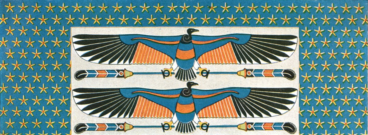 Yksityiskohta kattomaalauksesta Bekenranefin haudassa Sakkarassa, Egyptissä, 1928. tekijältä Unbekannt
