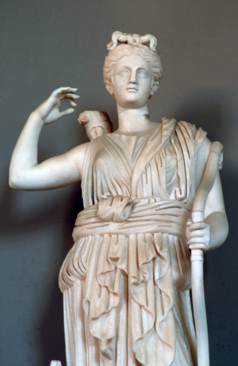 Diana, yksityiskohta, metsästyksen jumalatar, Vatikaanin museo tekijältä Unbekannt