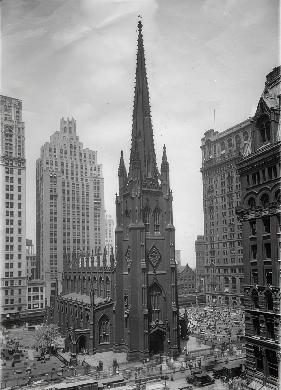 Die Trinity Church New Yorkissa. Öh 1935 tekijältä Unbekannt