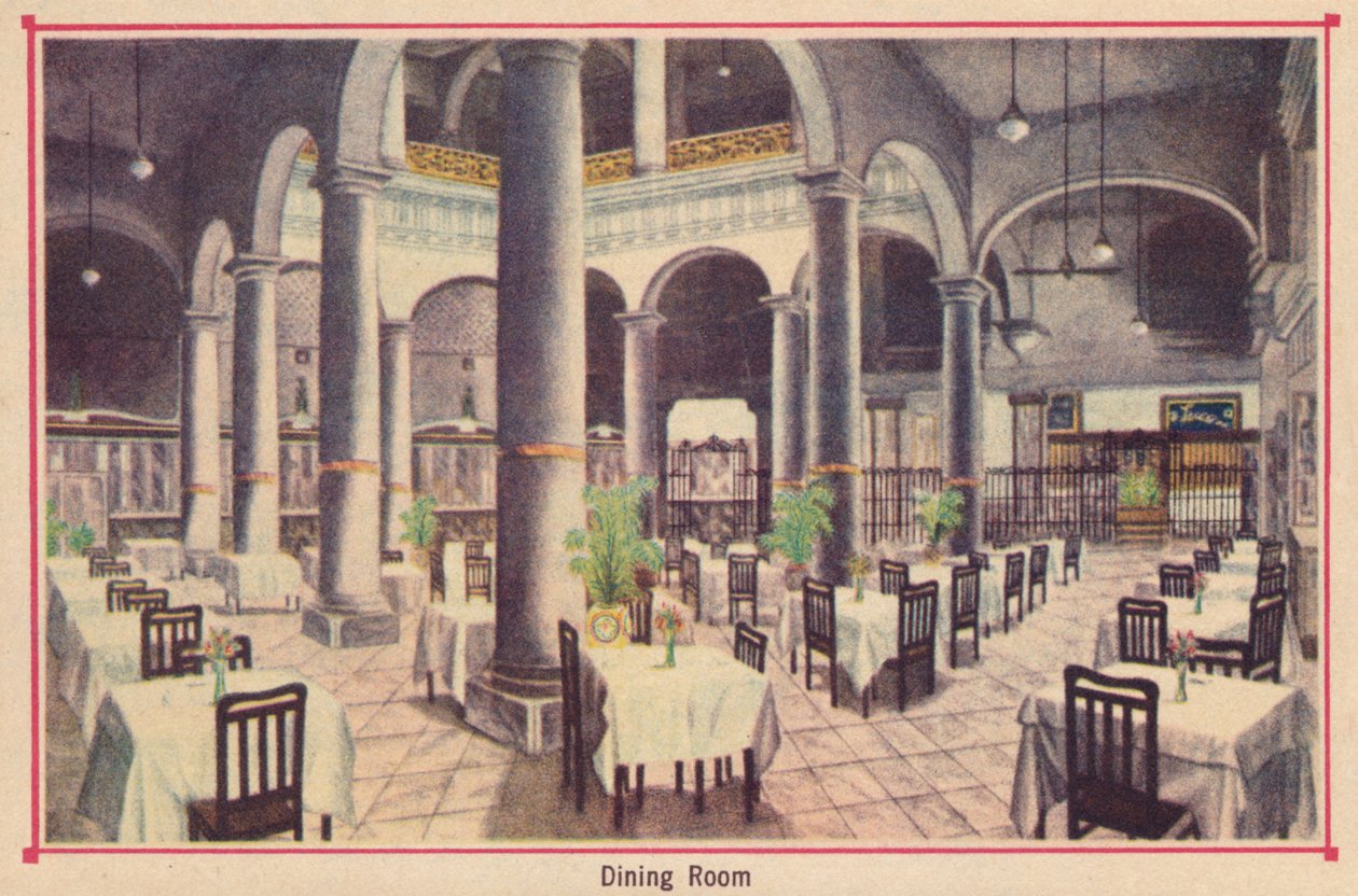 Ruokasali - Hotel Florida - Havanna - Kuuba, c1910 tekijältä Unbekannt