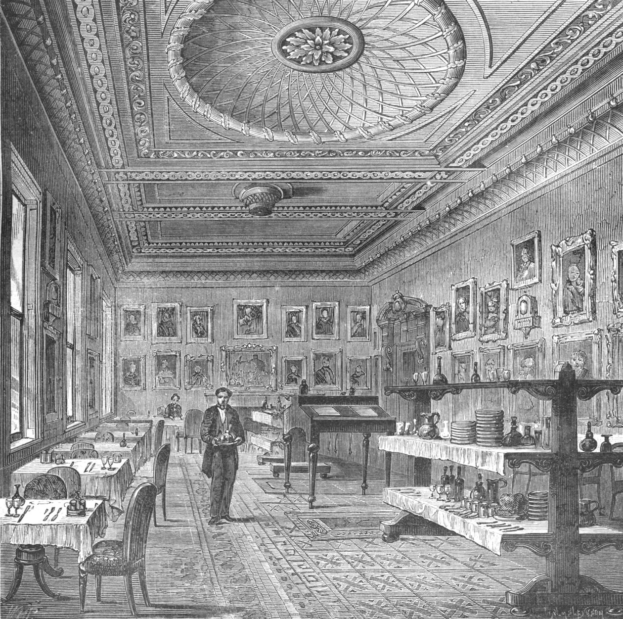 Garrick Clubin ruokasali, 1897 tekijältä Unbekannt