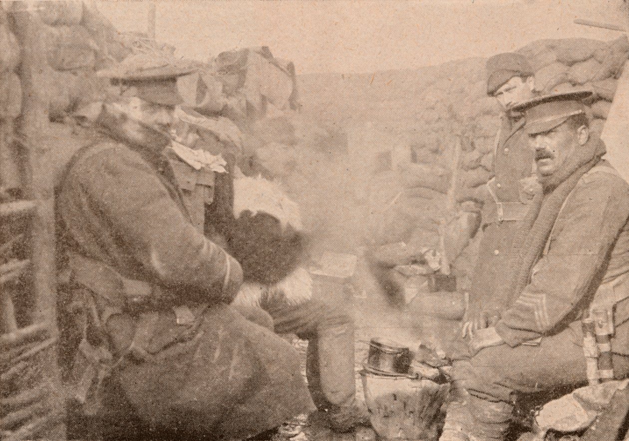 Illallinen juoksuhaudoissa, c1915 1928 tekijältä Unbekannt