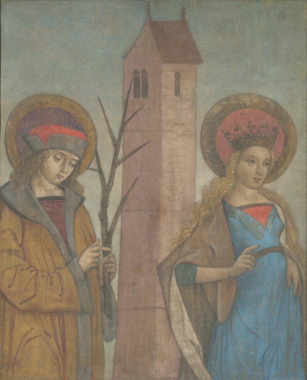 Pyhien Achatiuksen, Barbaran, Apollonian ja Sebaldin diptyykki, n. 1490. tekijältä Unbekannt