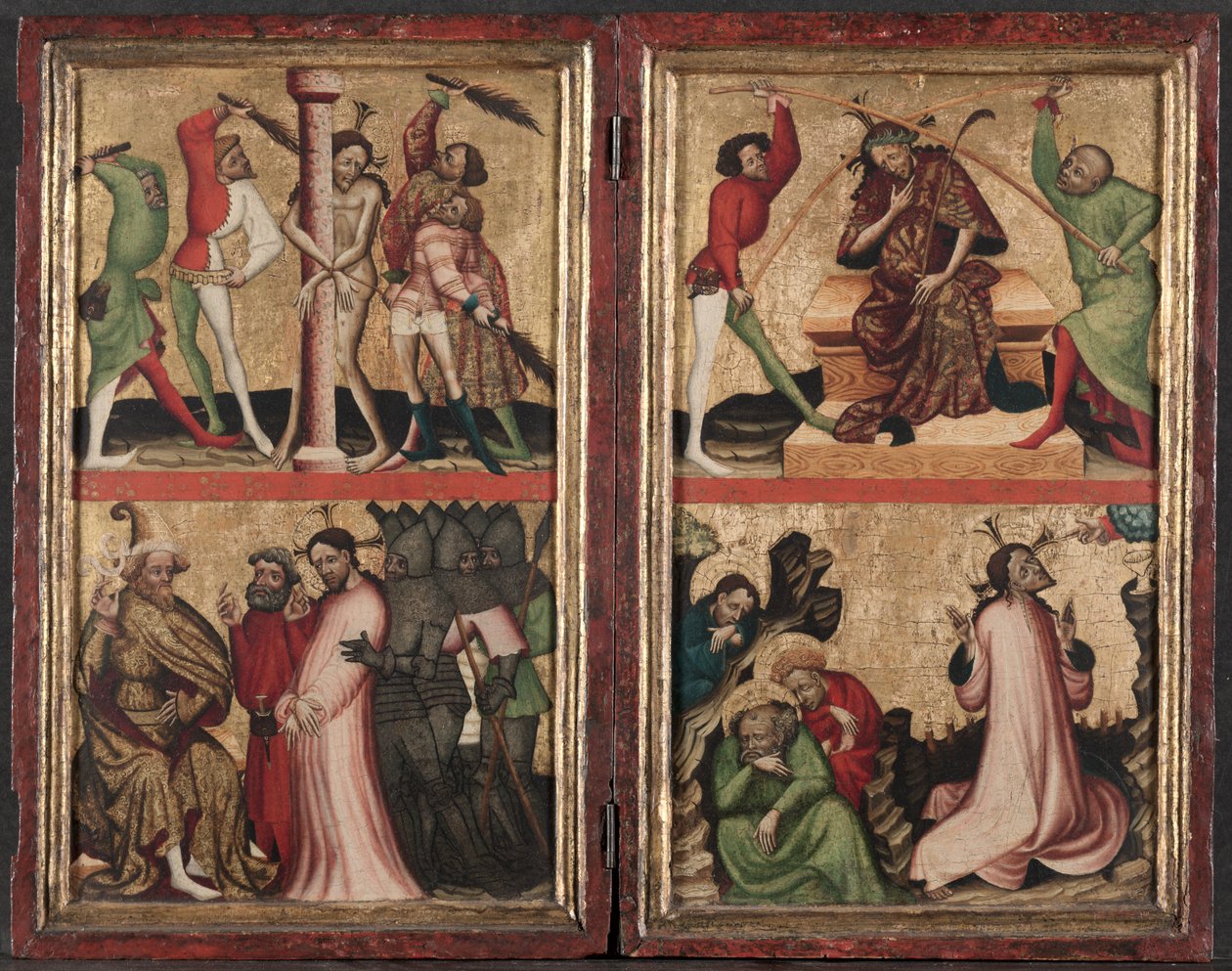 Diptyykki Kristuksen kärsimyksellä, n. 1400. tekijältä Unbekannt