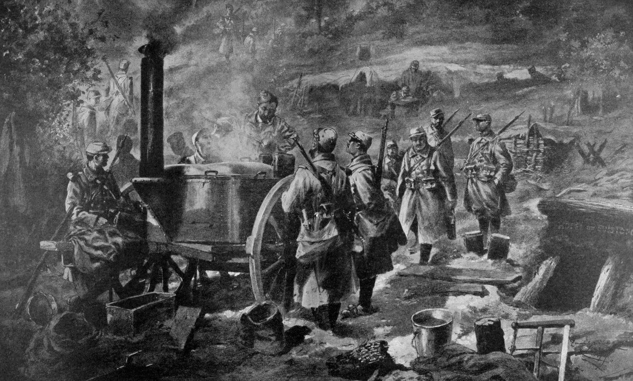 Keittojen jakelu rintamalla, 1915 tekijältä Unbekannt
