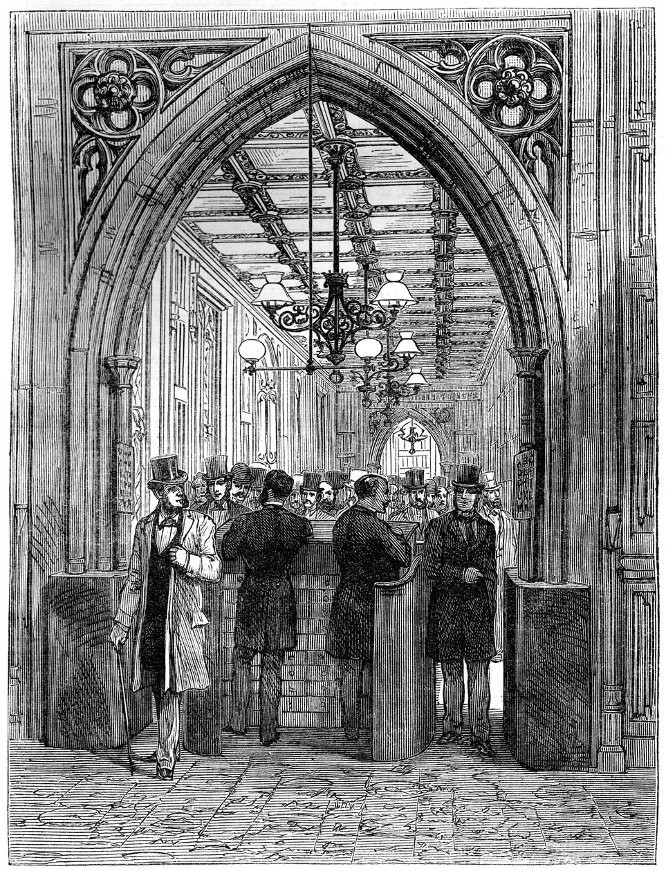 Jaostosuoja ja aula, House of Commons, Westminster, Lontoo, 1800-luku tekijältä Unbekannt