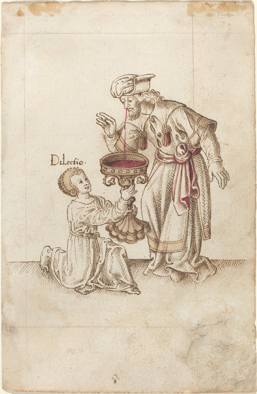 Älä tee vettä kynsistä tai hiuksista tehtyihin leikkeisiin [fol. 30 recto], c. 15121515. tekijältä Unbekannt