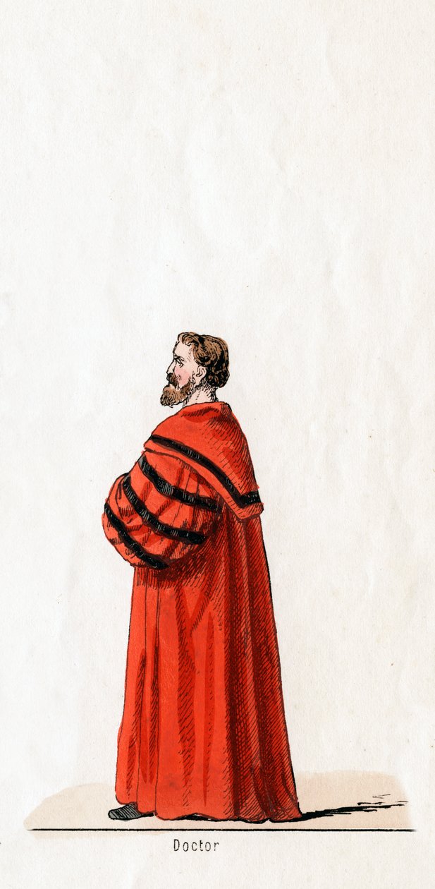 Tohtori Butts, pukusuunnittelu Shakespearen näytelmään, Henry VIII, 1800-luku tekijältä Unbekannt