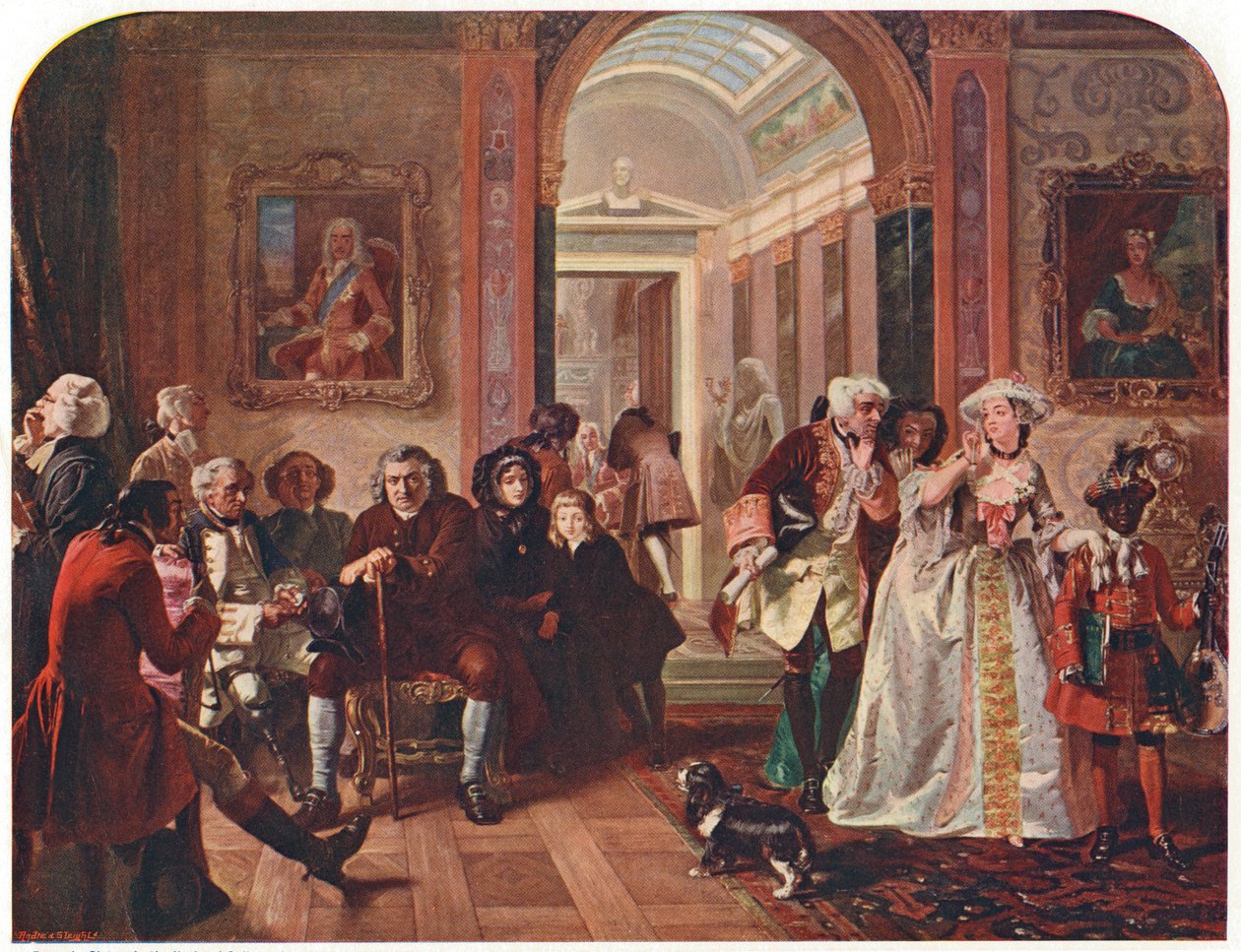 Tohtori Johnson Lord Chesterfieldin eteisessä odottamassa yleisöä, 1748 tekijältä Unbekannt