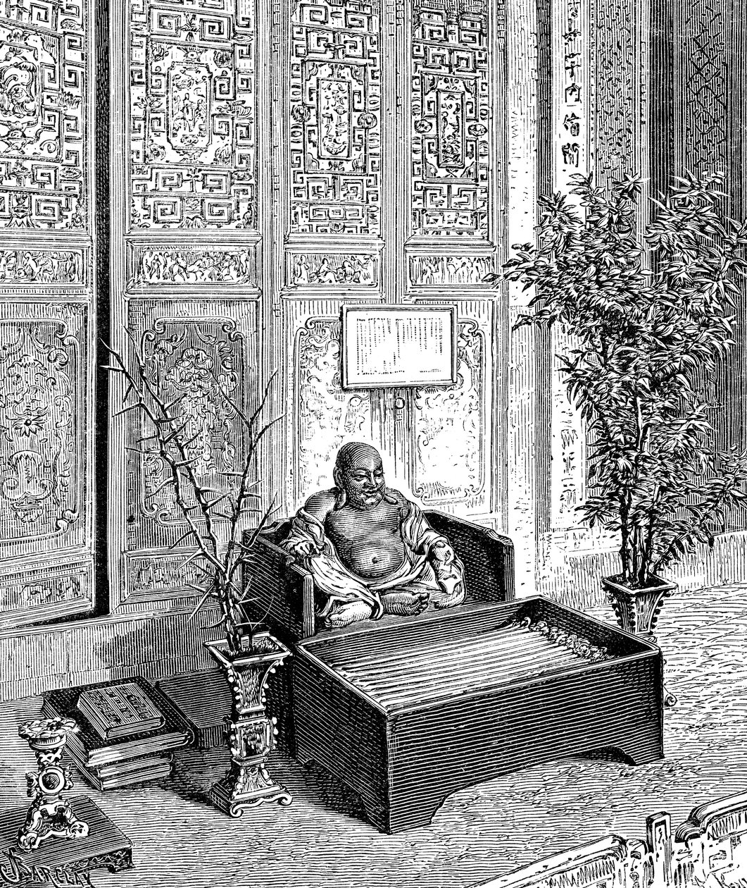 Kotimainen alttari, Hymyilevä Buddha, 1890 tekijältä Unbekannt