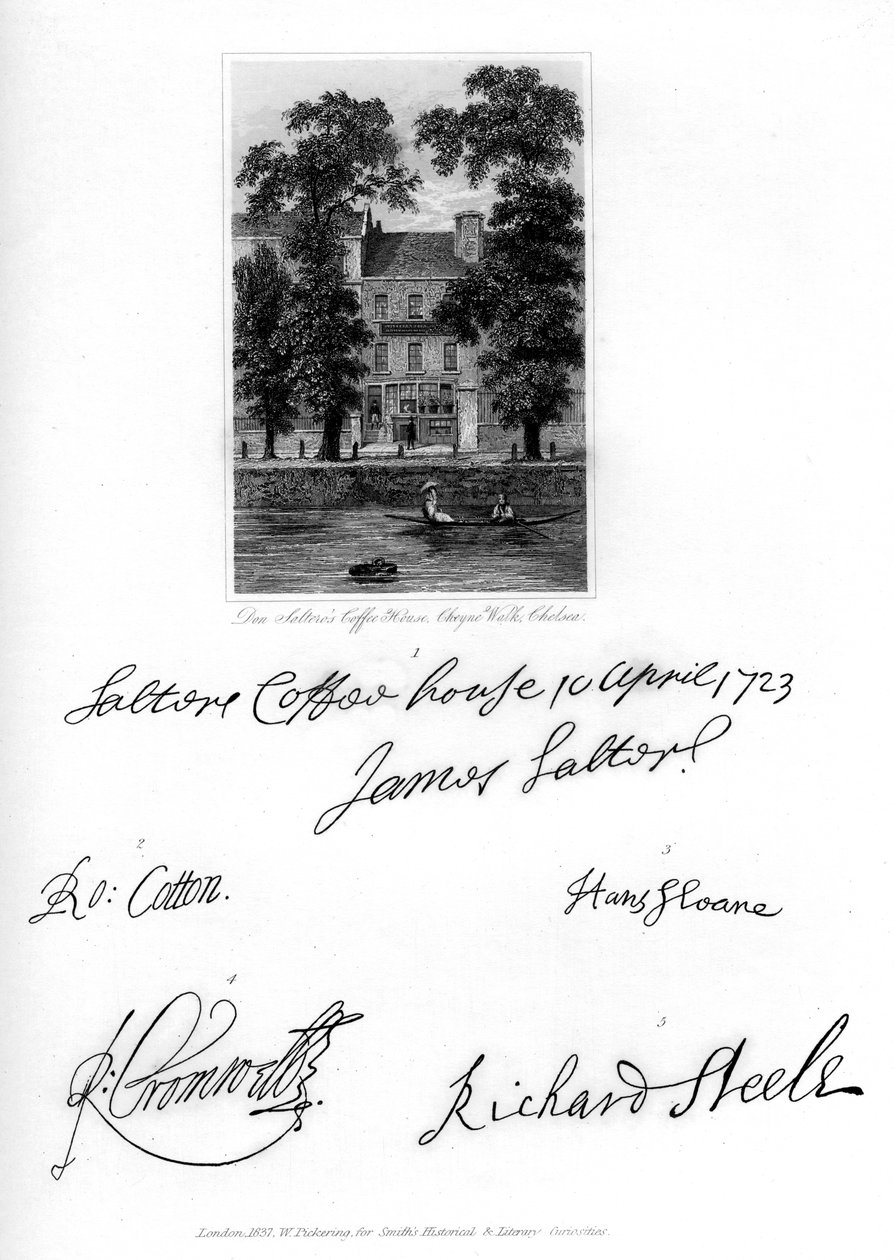 Don Salteros Coffee House, Cheyne Walk, Chelsea, 1723, 1840 tekijältä Unbekannt