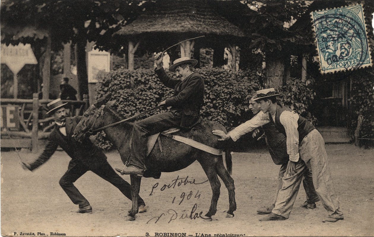 Aasi Tetu ja vastahakoinen - Postikortti vuodelta 1904 tekijältä Unbekannt