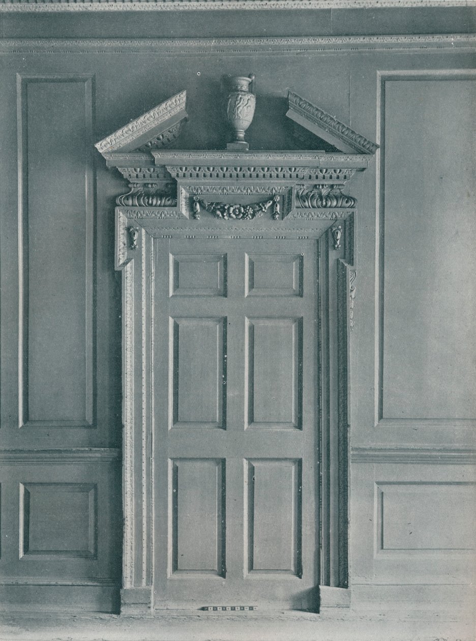 Paneloidun huoneen ovi, Early Georgian, 26, Hatton Garden, c1909 tekijältä Unbekannt