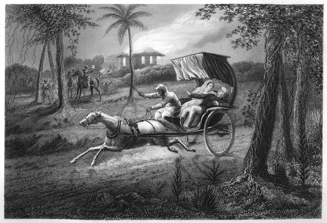 Sealkote Mutineers ampui tohtori Grahamin vaunuihinsa, 1857, 1860 tekijältä Unbekannt