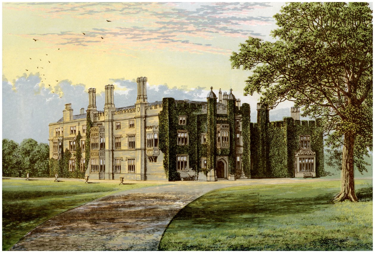 Drakelowe Hall, Derbyshire, Baronet Gresleyn koti, vuodelta 1880 tekijältä Unbekannt