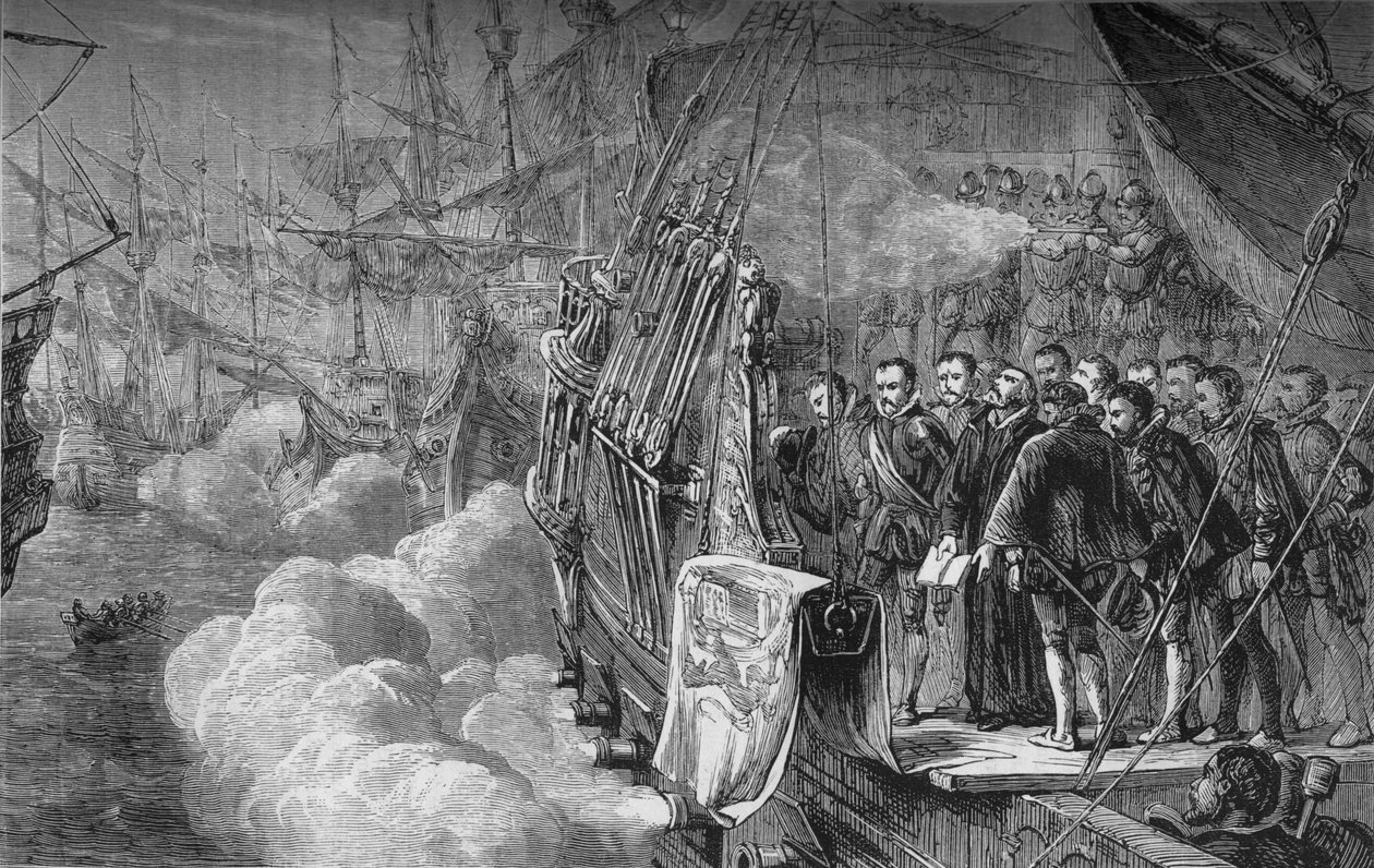 Drakesin hautajaiset, tammikuu 1596, n. 1880 tekijältä Unbekannt