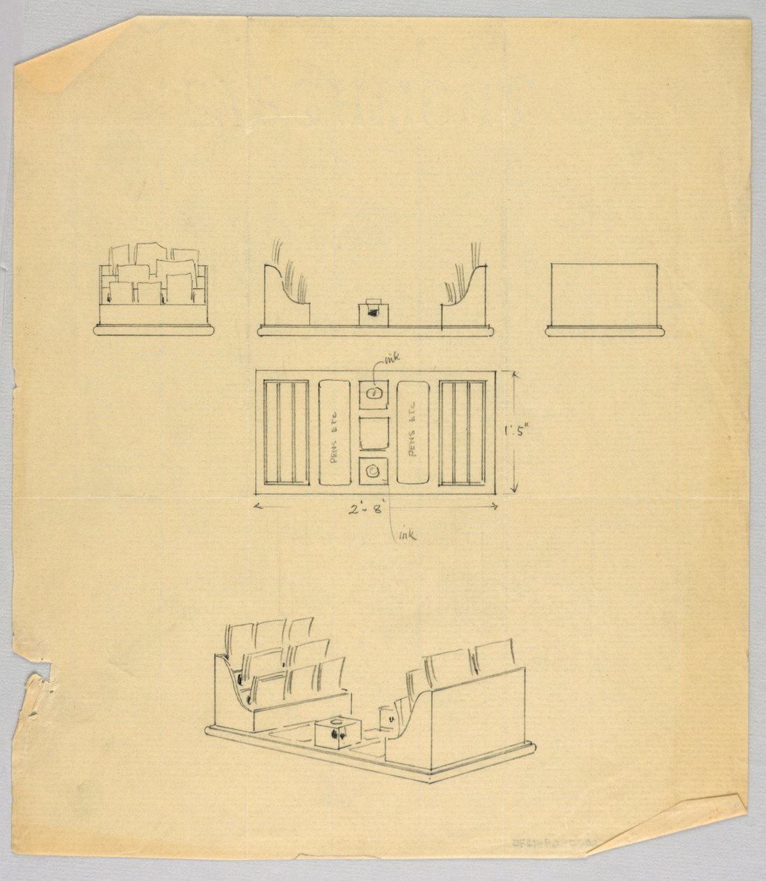 Piirustus, Design for Desk Set tekijältä Unbekannt