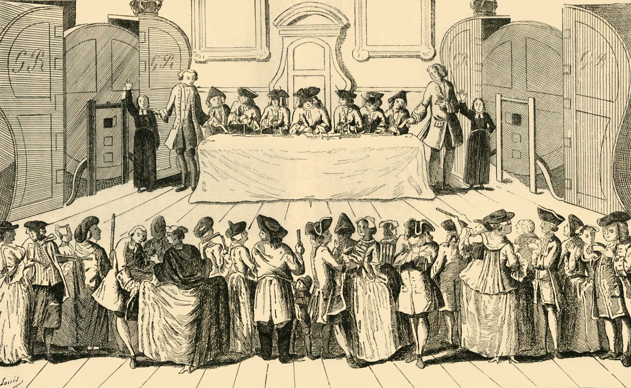Osavaltion arpajaiset Guildhallissa, 1751, n. 1872. tekijältä Unbekannt