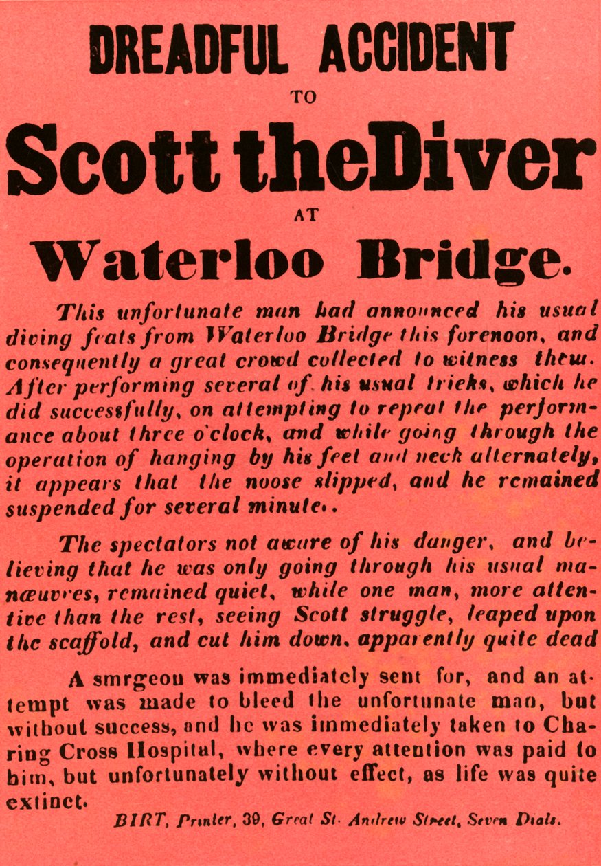 Kauhea onnettomuus Scott the Diverille Waterloo Bridgellä, 1841, 1948. tekijältä Unbekannt