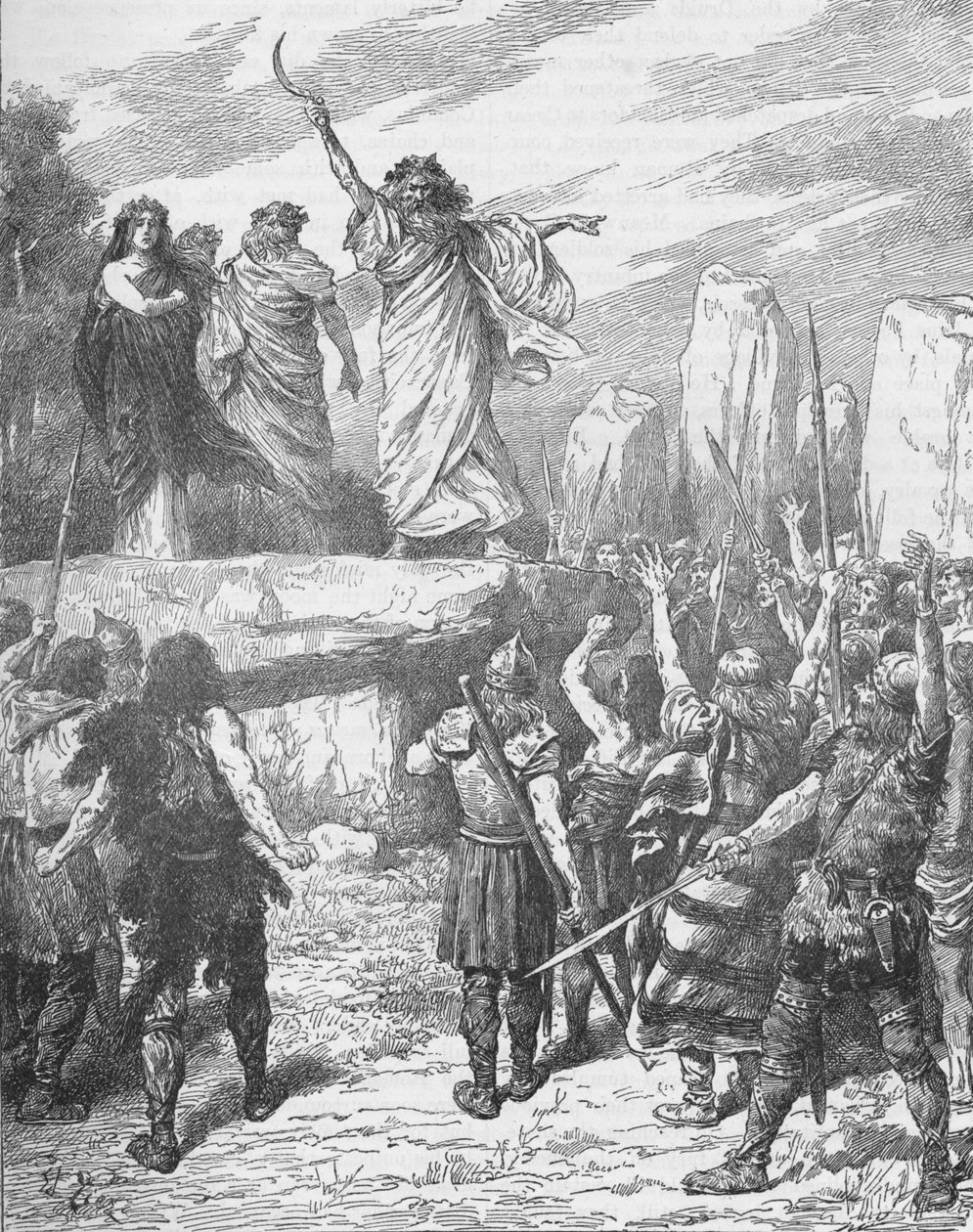 Druidit yllyttävät brittejä vastustamaan roomalaisten maihinnousua, 43 1905 tekijältä Unbekannt