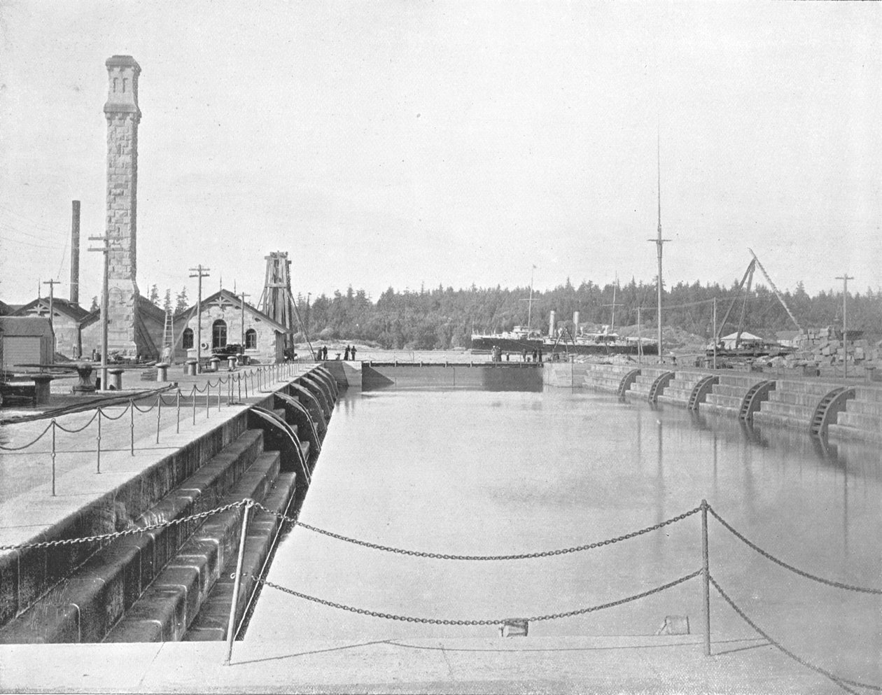 Dry Dock at Esquimalt, British Columbia, Kanada, c1900. tekijältä Unbekannt