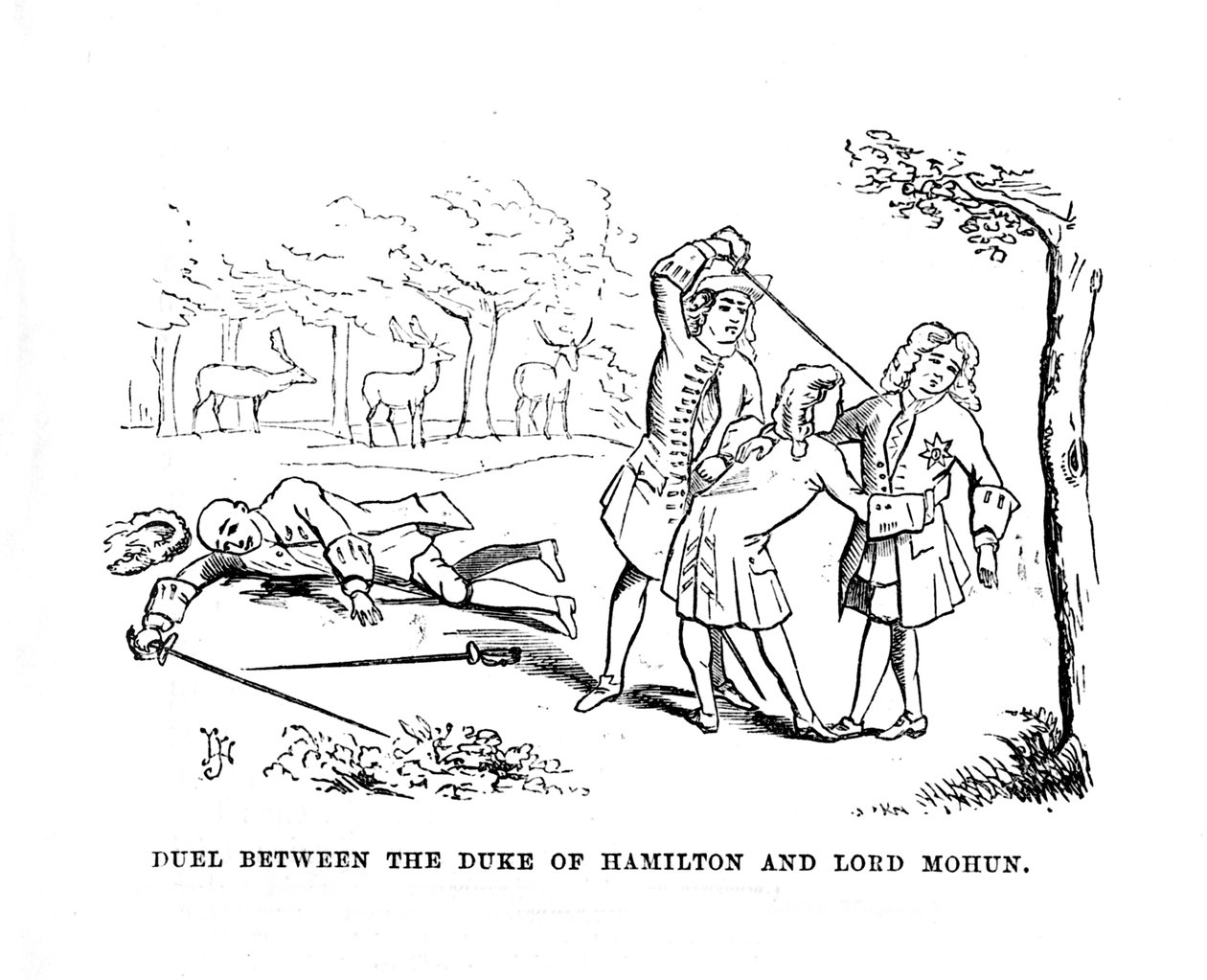Kaksintaistelu Hamiltonin herttuan ja Lord Mohunin välillä, 1870 tekijältä Unbekannt