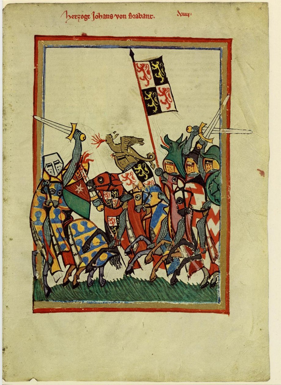 Brabantin herttua Johannes I Codex Manessesta, vuosien 1305 ja 1340 välillä tekijältä Unbekannt