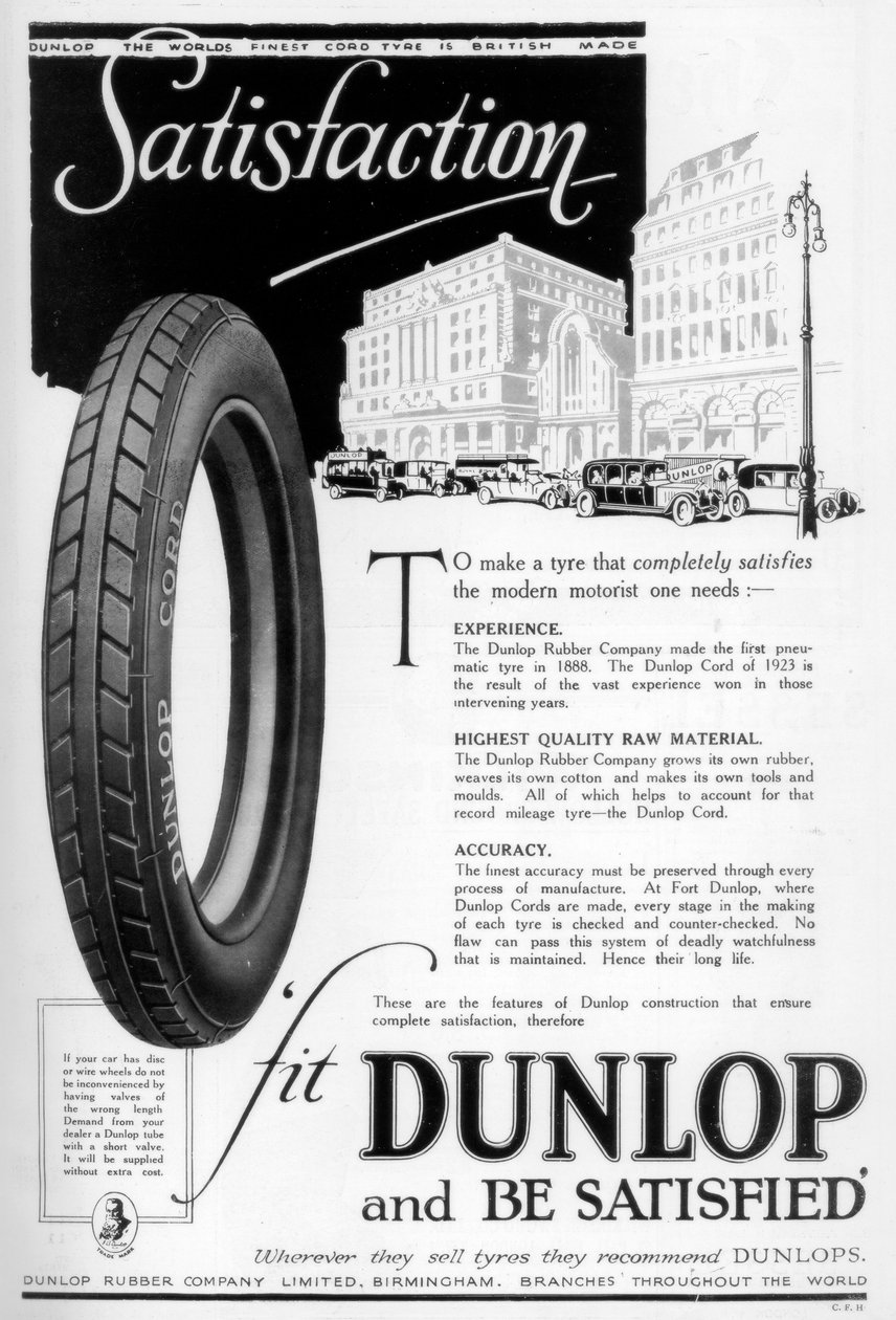 Dunlopin mainos, 1923 tekijältä Unbekannt