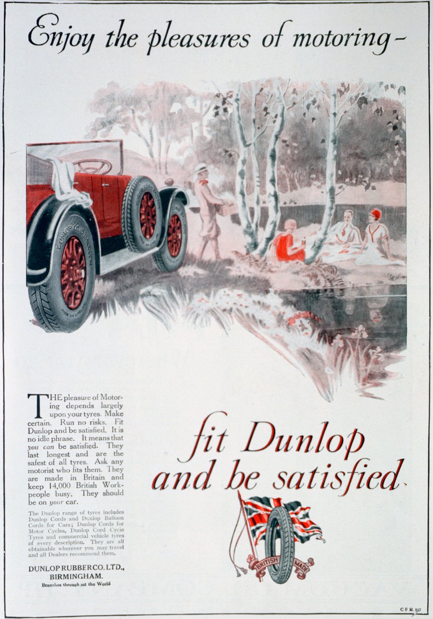 Dunlopin rengasilmoitus, 1925 tekijältä Unbekannt