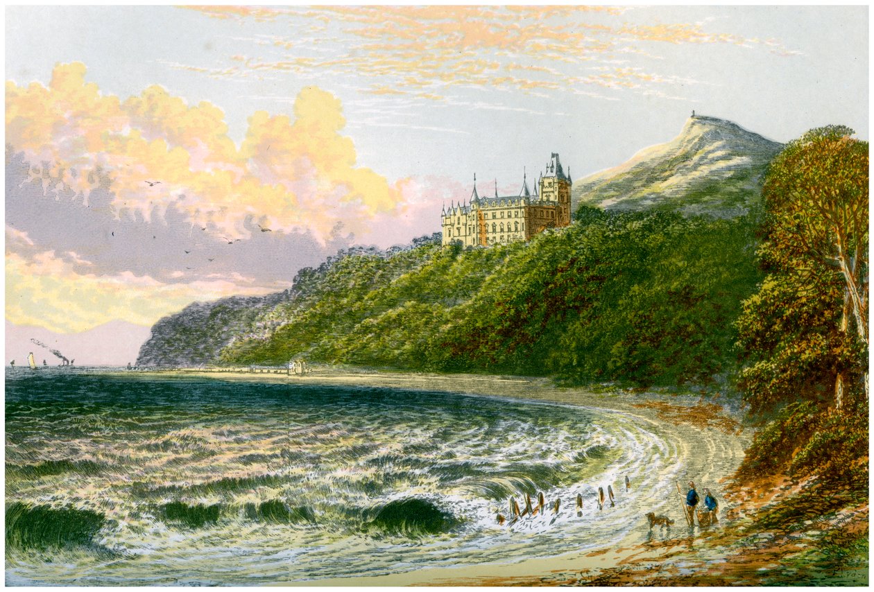 Dunrobinin linna, Sutherland, Skotlanti, Sutherlandin herttuan koti, c1880 tekijältä Unbekannt