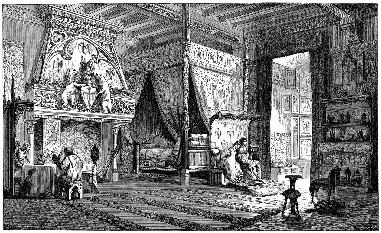 1300-luvun seignöörin asuinhuone, 1870 tekijältä Unbekannt