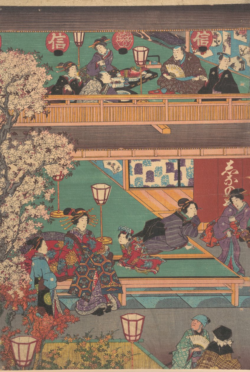 Varhainen ilta Yoshiwara Innissä 1800-luvulla. tekijältä Unbekannt