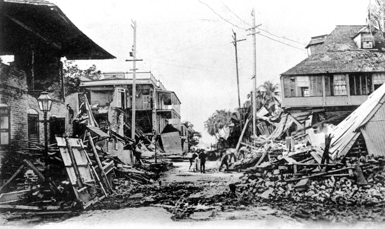 Maanjäristysvahingot King Street ja Harbour Street, Kingston, Jamaika, 1907 tekijältä Unbekannt