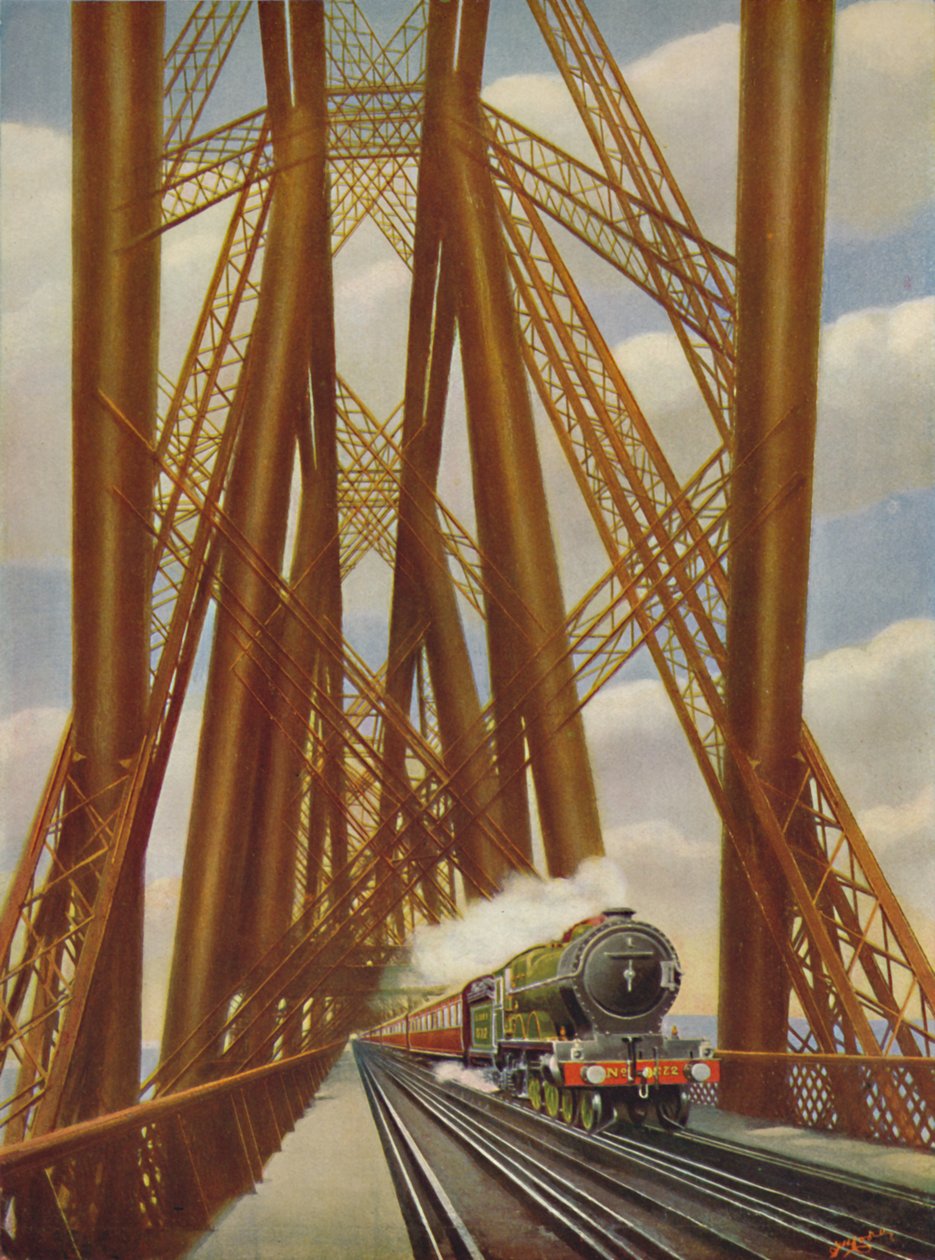 East Coast Express ylittää Forth Bridgen, 1926 tekijältä Unbekannt