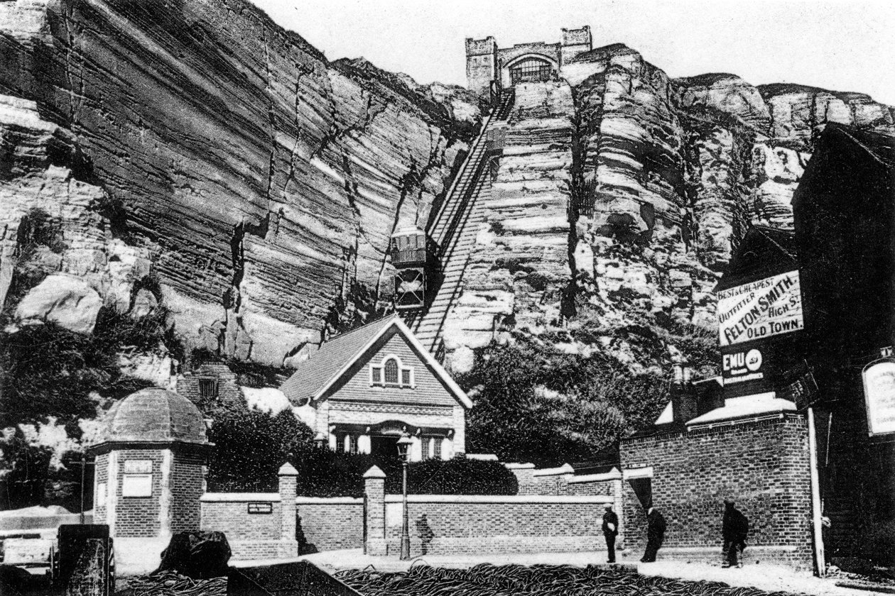 East Hill -hissi, Hastings, East Sussex, 1900-luvun alku tekijältä Unbekannt
