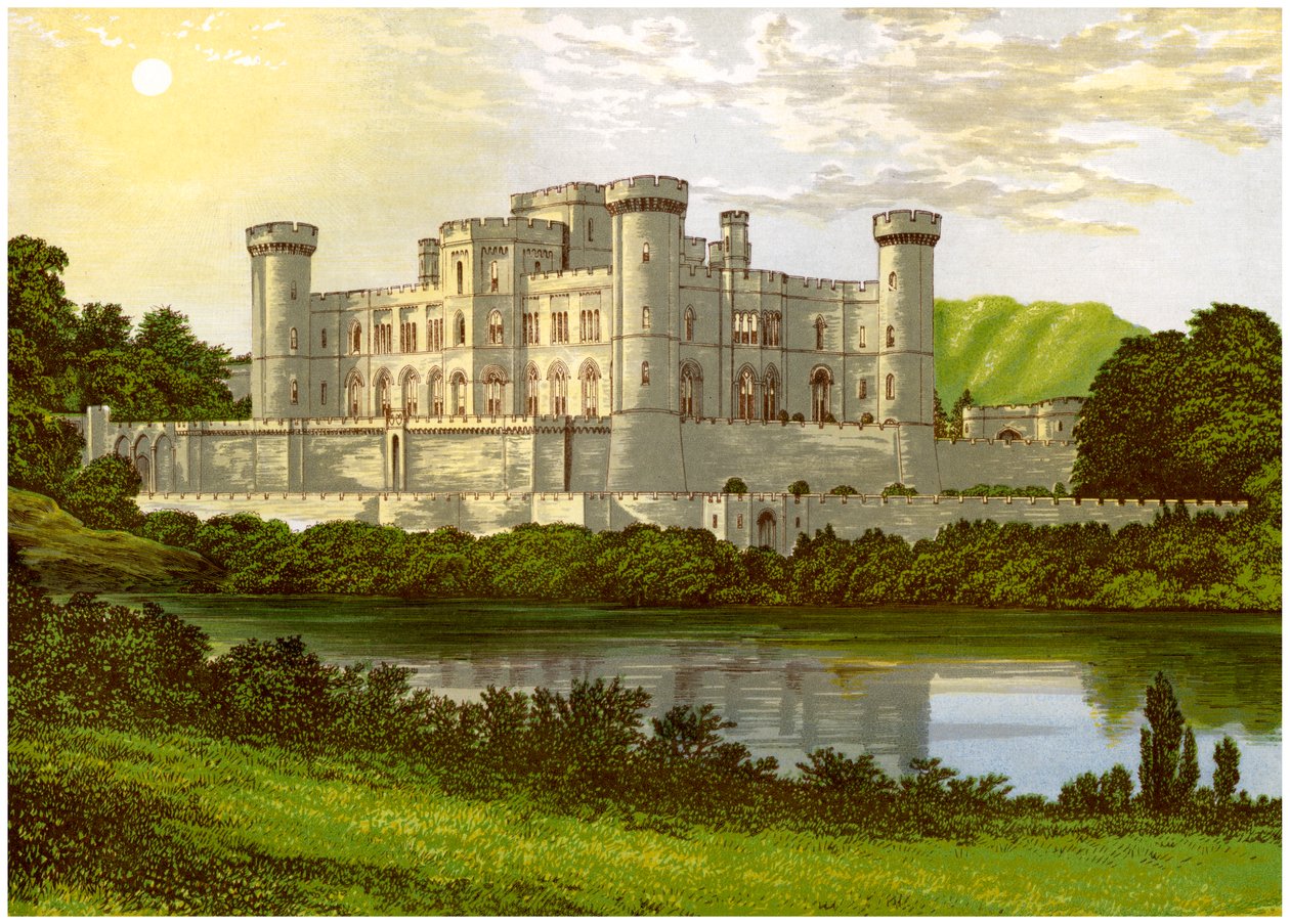 Eastnor Castle, Herefordshire, Earl Somersin koti, vuodelta 1880 tekijältä Unbekannt