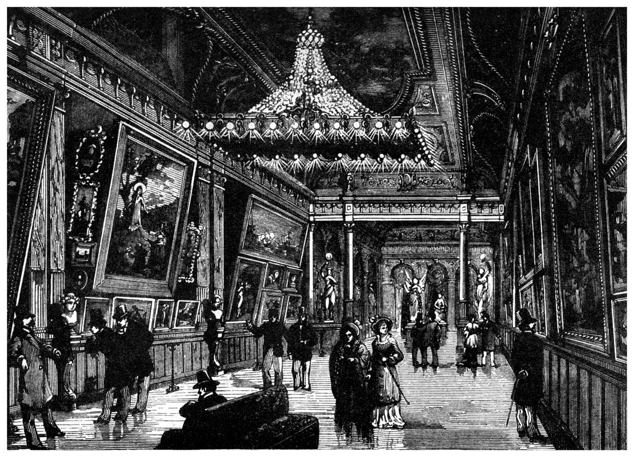 Edisons-hehkulamput valaisevat New Yorkin taidegalleria, 1882 1956 tekijältä Unbekannt
