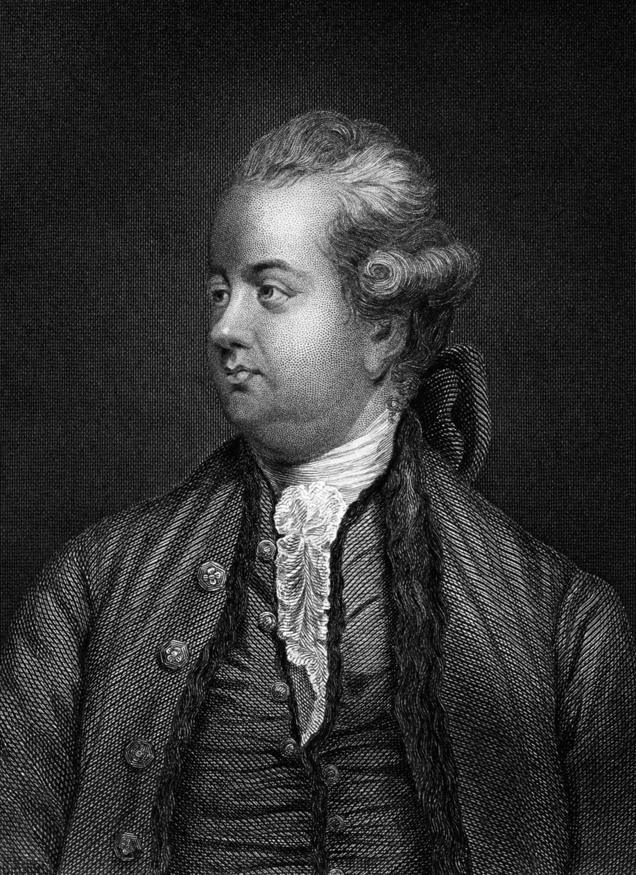 Edward Gibbon, brittiläinen historioitsija, 1800-luku tekijältä Unbekannt
