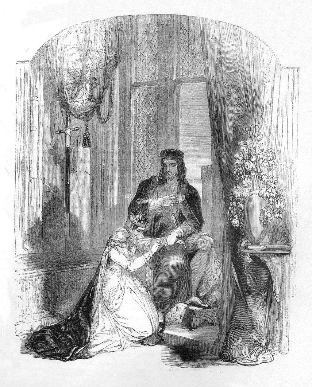 Edward III. ja Salisburyn kreivitär, 1845 tekijältä Unbekannt