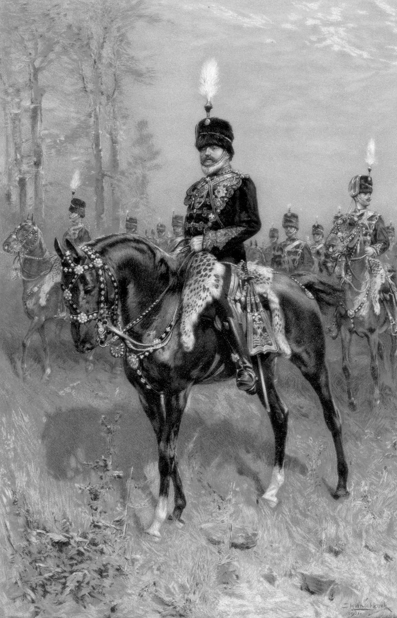 Edward VII 10. husaarien ylipäällikkönä, 1902 tekijältä Unbekannt