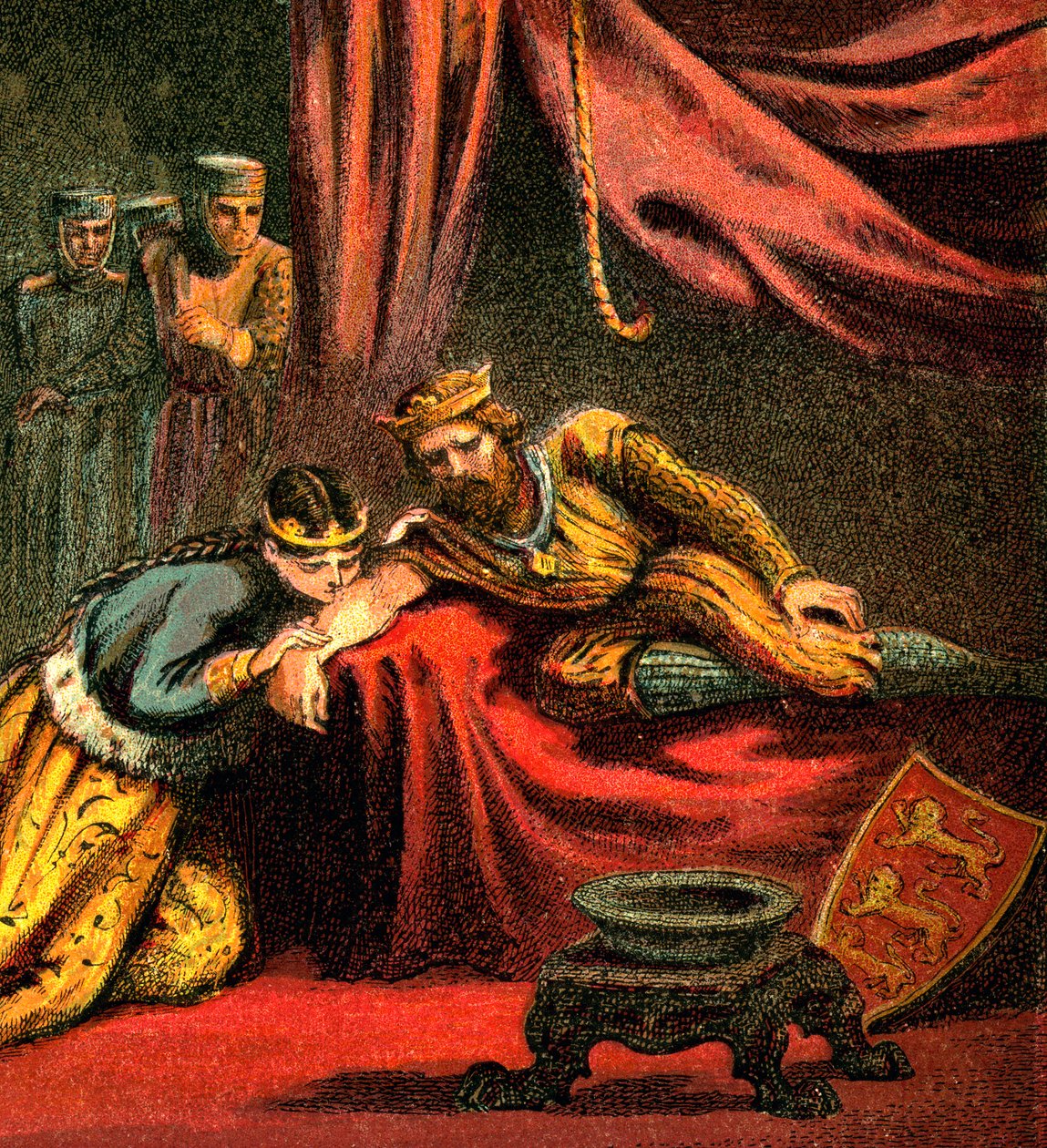 Edward of Woodstock, Walesin prinssi, vaimonsa Joanin, Walesin prinsessan kanssa, 1850 tekijältä Unbekannt