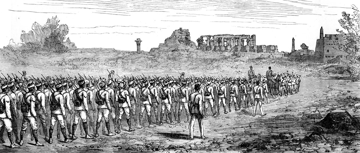 Egyptiläiset joukot Karnakissa, Egyptissä 1889 tekijältä Unbekannt