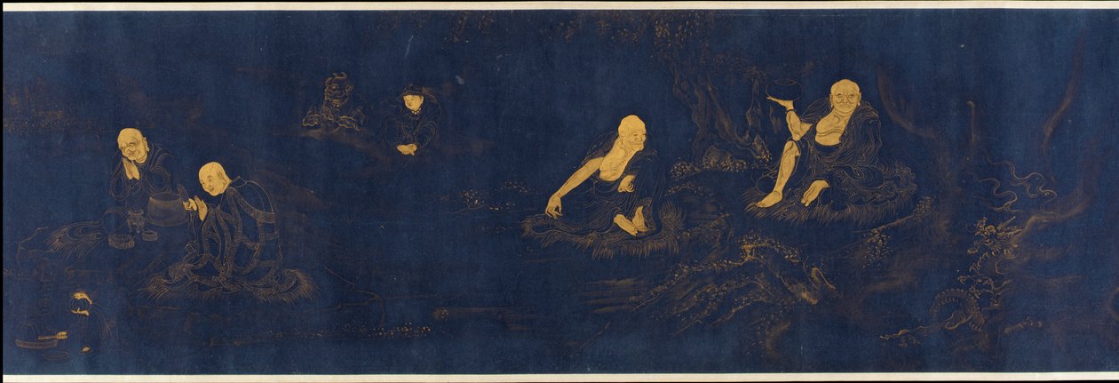 Kahdeksantoista Luohania, Ming-dynastia, 1500-luku. tekijältä Unbekannt
