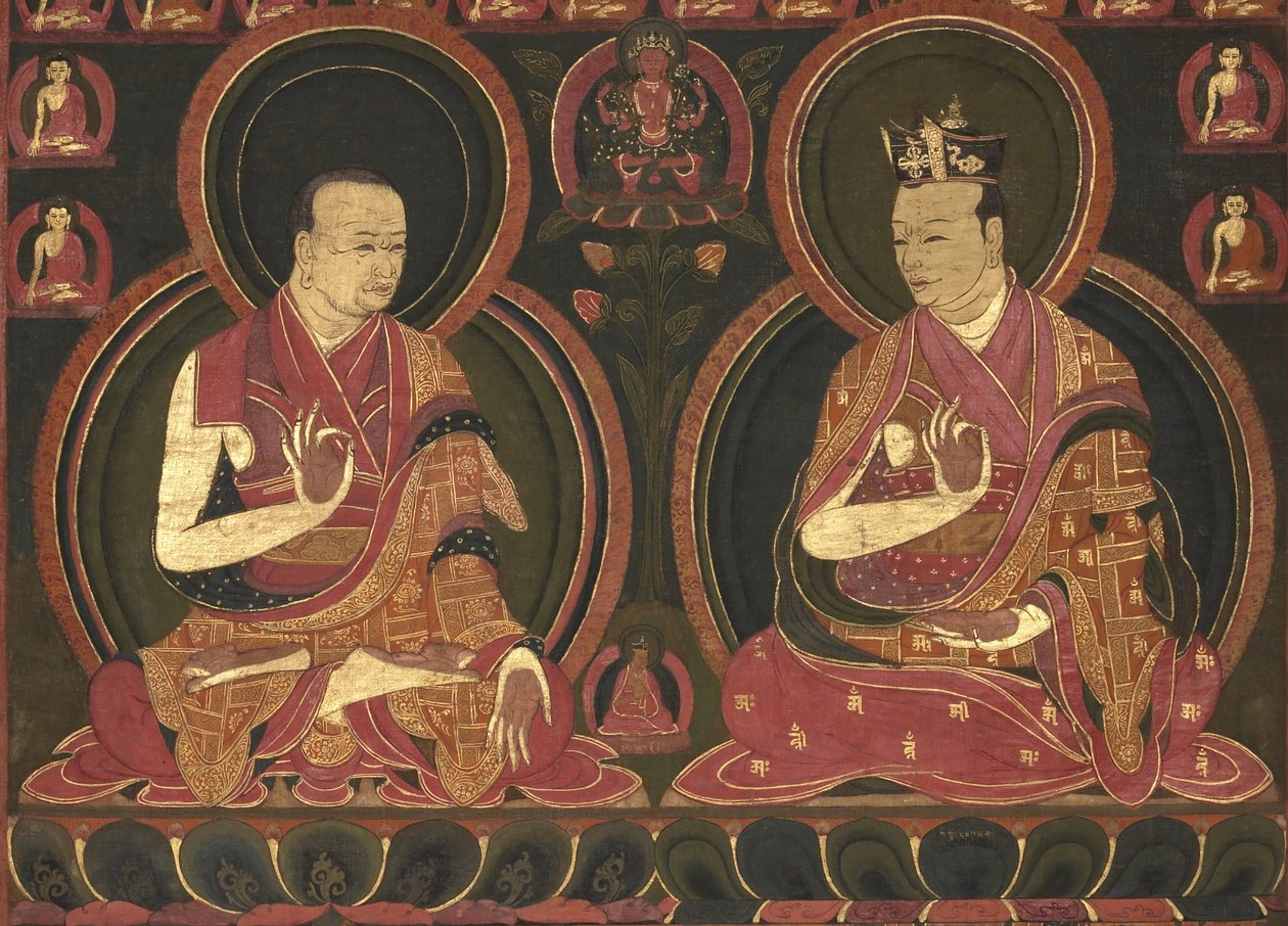 Kahdeksas Karmapa, Mikyo Dorje (1507-1554) ja hänen opettajansa ensimmäinen Sangye Nyenpa tekijältä Unbekannt